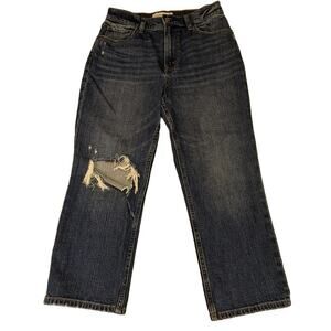 ABERCROMBIE &‎ FITCH Ankle Straight Ultra High Rise Curve Distress Size 28 Jeans